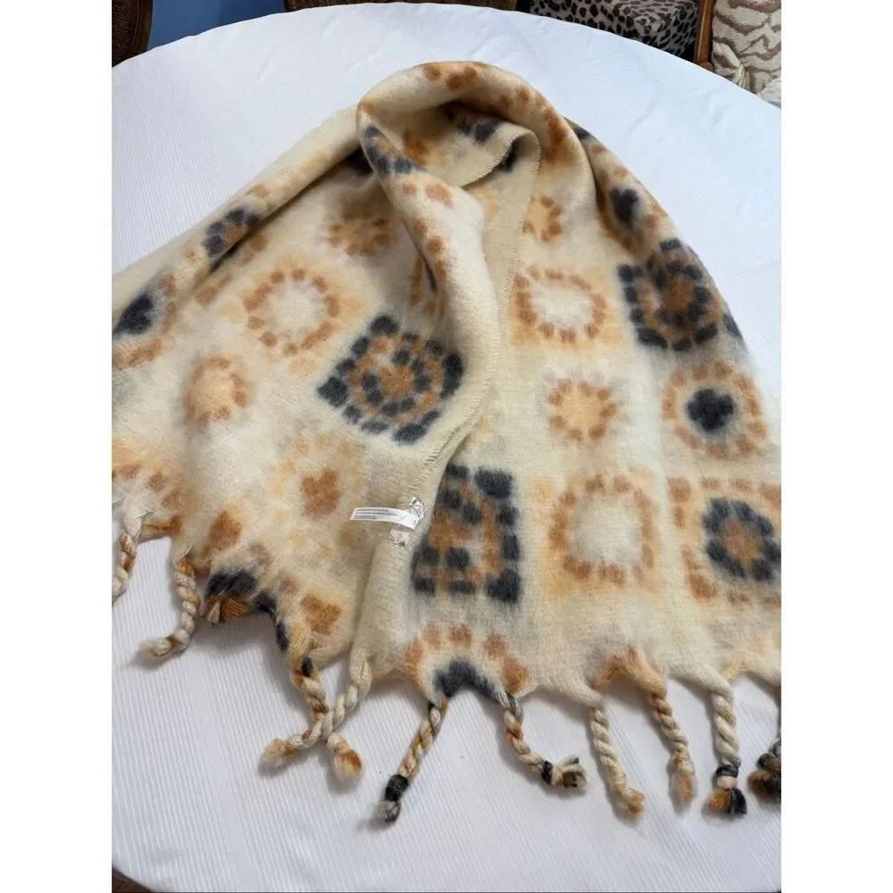 Free People Kaleidoscope Blanket Scarf Ivory Combo Oversized Boho Wrap NWT